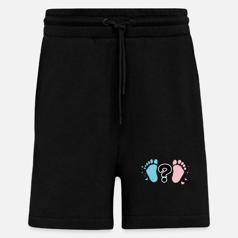 Empreintes Bébé Pastel et Question - Short bio décontracté fabriqué en UE - SOLID BLACK