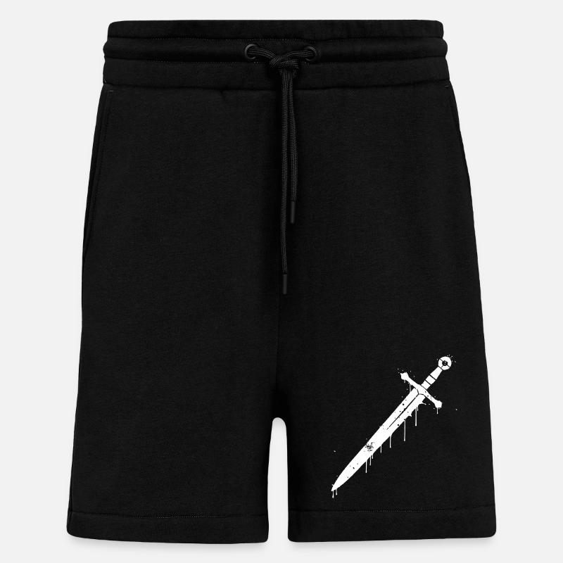 Ritter Schwert Graffiti Mittelalter - Shorts - made by SPREAD - SOLID BLACK