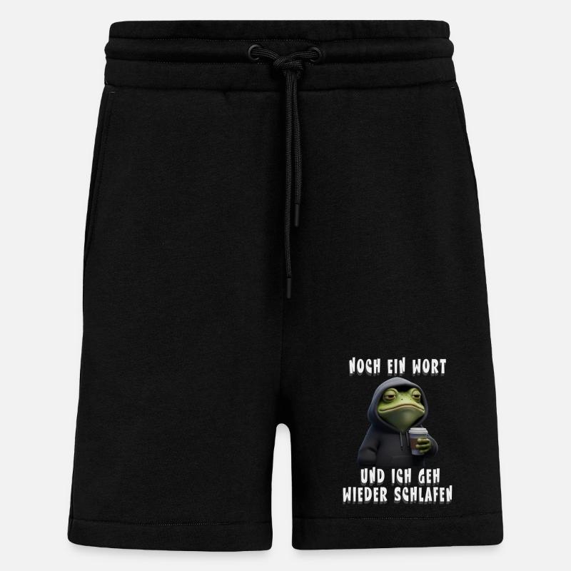 Grumpy Frosch mit Kaffee Cartoon - Shorts - made by SPREAD - SOLID BLACK