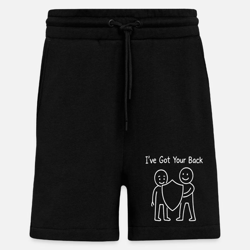 J’ai ton dos Soutien Conception d’amitié - Short bio décontracté fabriqué en UE - SOLID BLACK