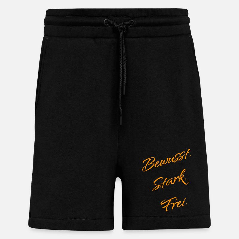 Bewusst. Stark. Frei. – Mindset Statement - Shorts - made by SPREAD - SOLID BLACK