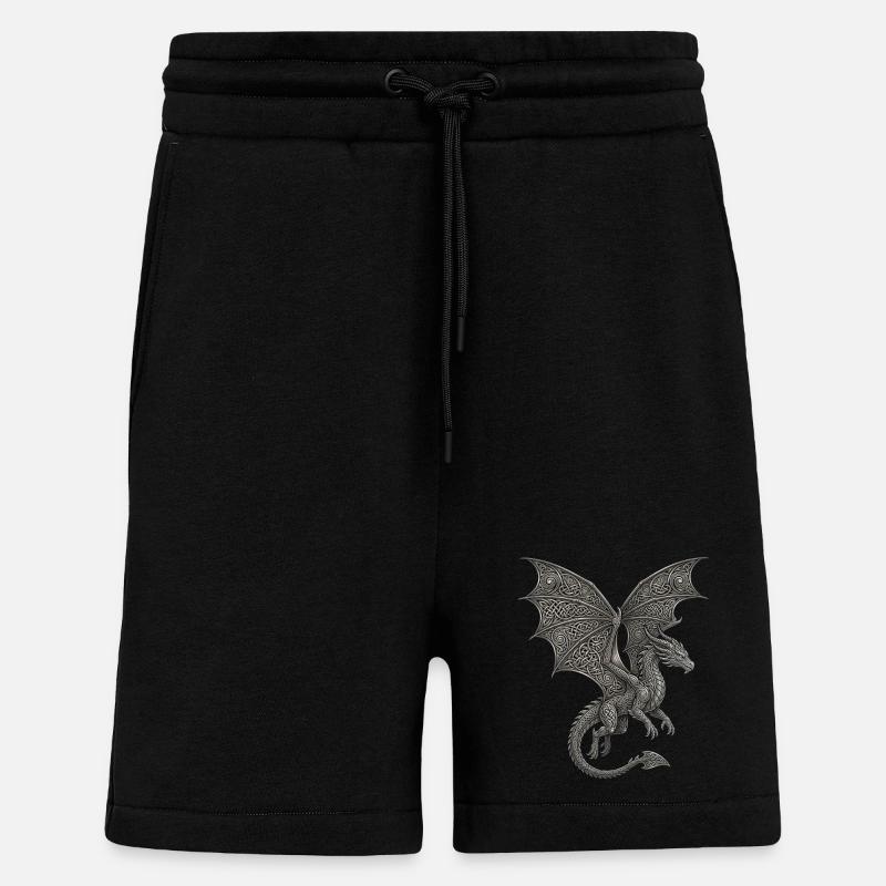 Drache Edles keltisches Knotenmuster  - Shorts - made by SPREAD - SOLID BLACK