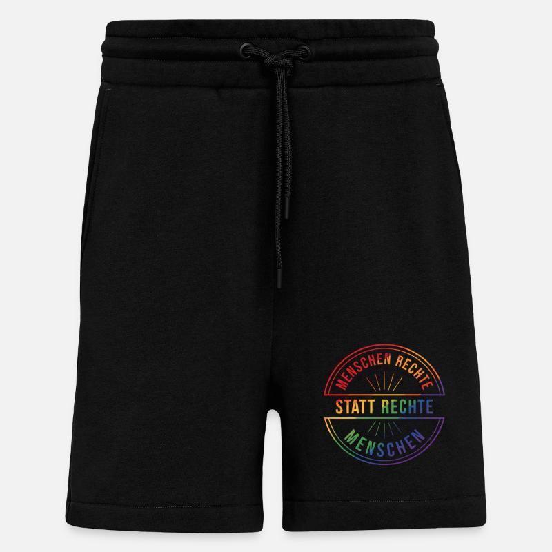 Menschenrechte Statement Pride Regenbogen - Shorts - made by SPREAD - SOLID BLACK