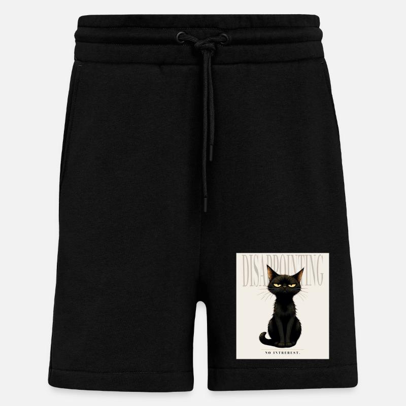 Disappointing. – Sarcastic Black Cat Design - Shorts - made by SPREAD - SOLID BLACK
