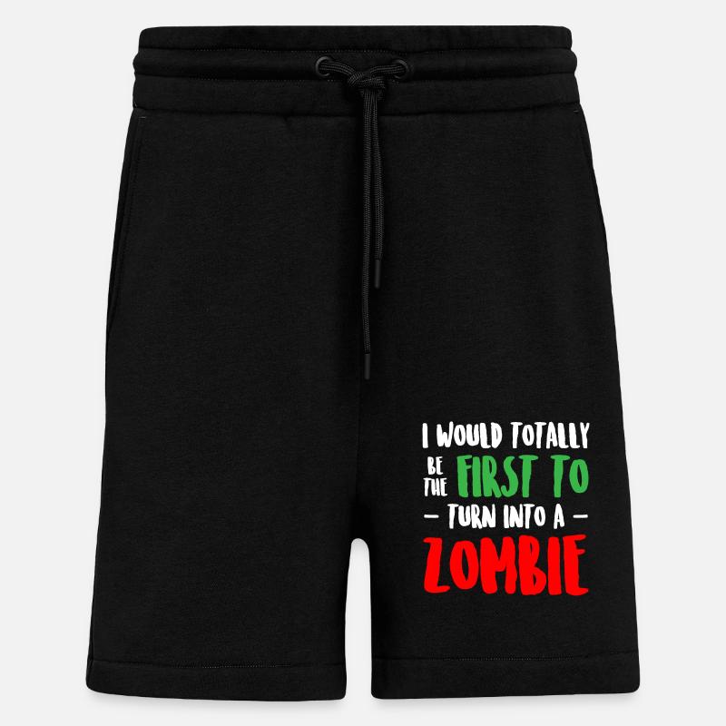 Drôle de zombie - Short bio décontracté fabriqué en UE - SOLID BLACK