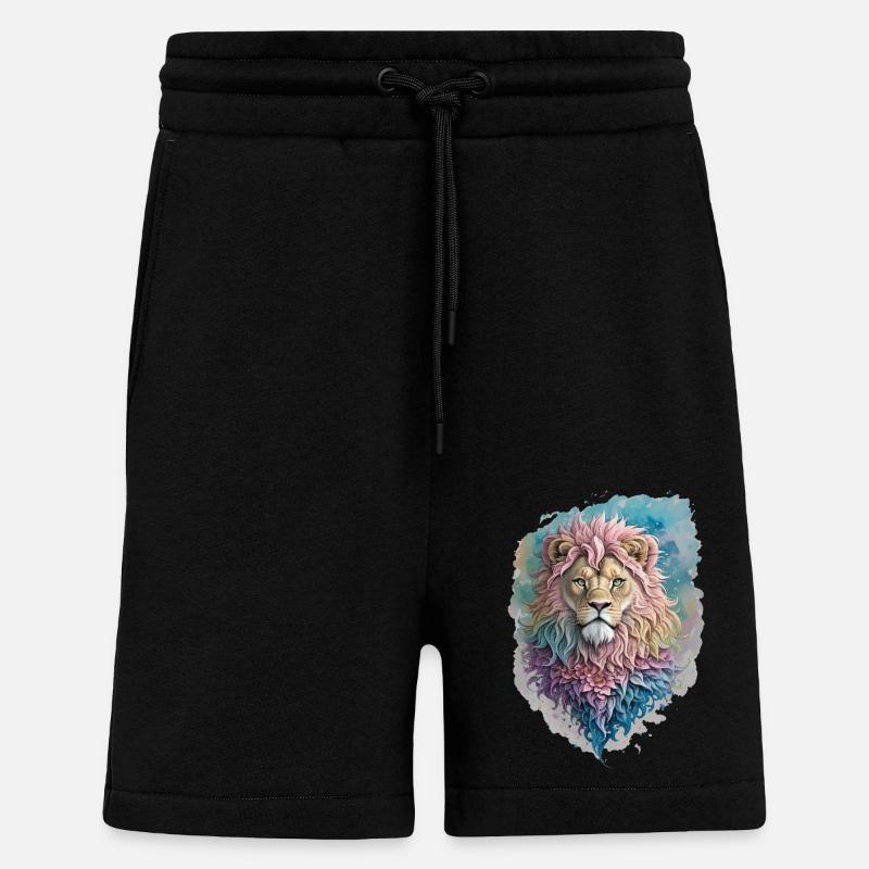 Löwe Wasserfarbe - Shorts - made by SPREAD - SOLID BLACK