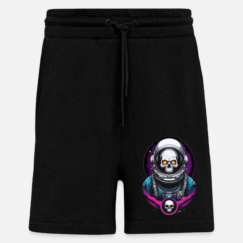 Astronaut Space Skull - Shorts - made by SPREAD - SOLID BLACK