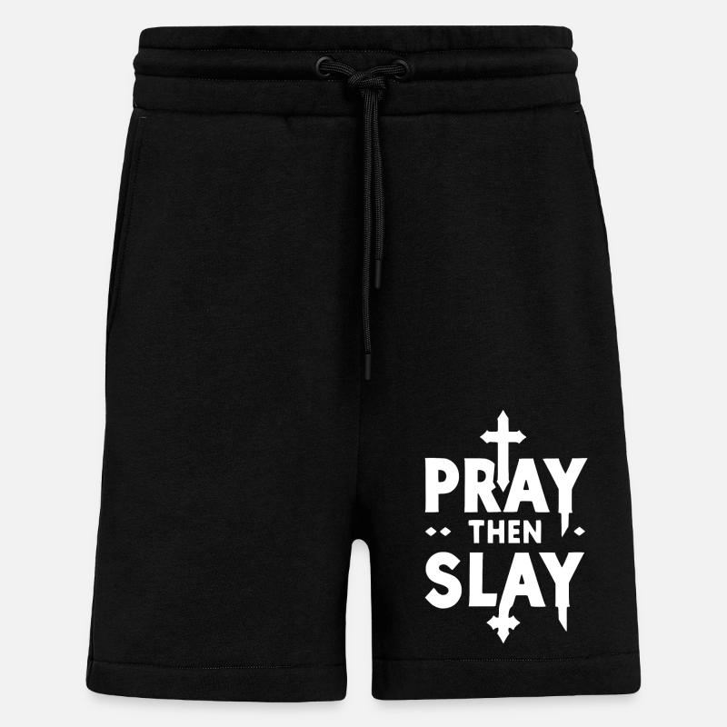 Priez puis Tuez - Short bio décontracté fabriqué en UE - SOLID BLACK