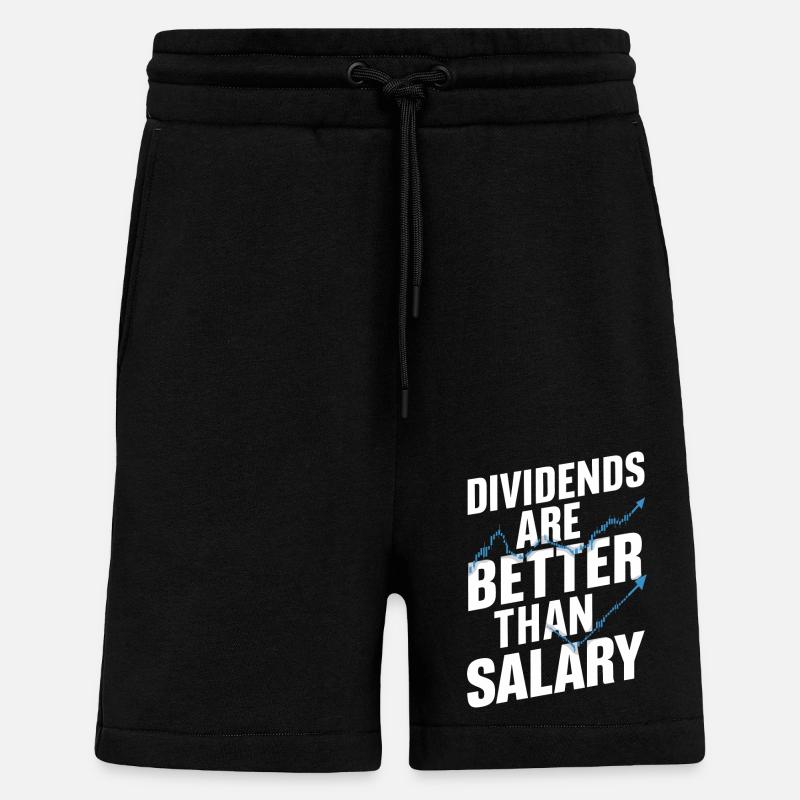 Dividendes au lieu du salaire - Short bio décontracté fabriqué en UE - SOLID BLACK