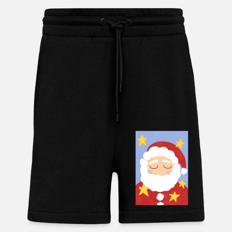 Weihnachtsmann und Sterne - Shorts - made by SPREAD - SOLID BLACK