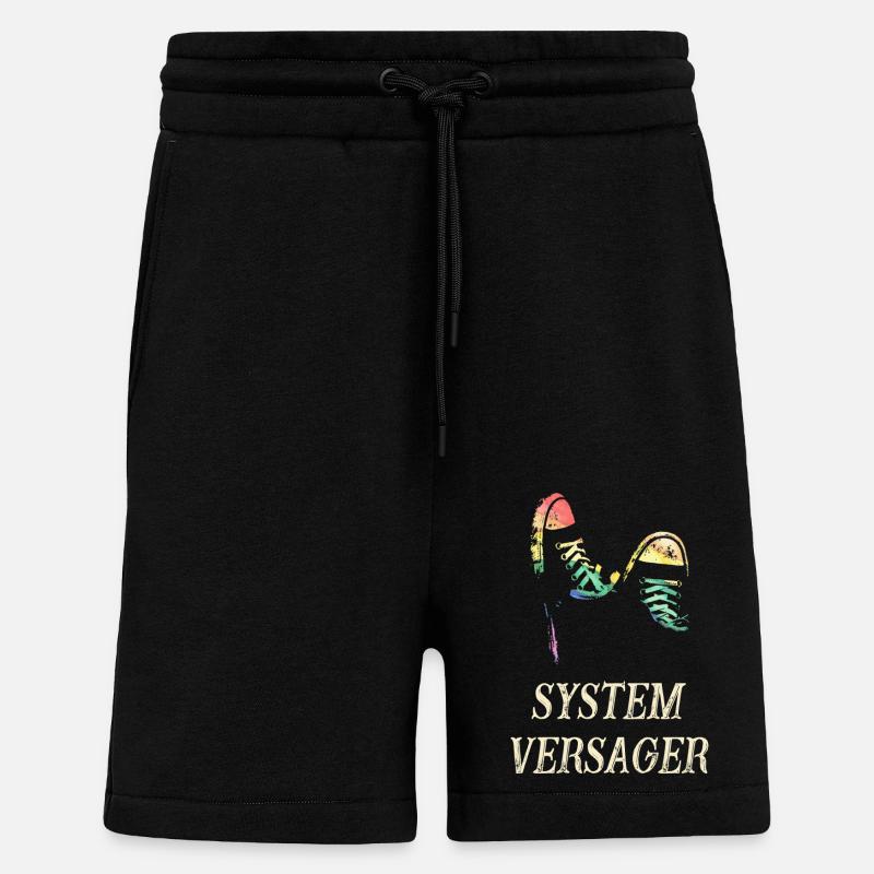 Défaillances du système - Short bio décontracté fabriqué en UE - SOLID BLACK