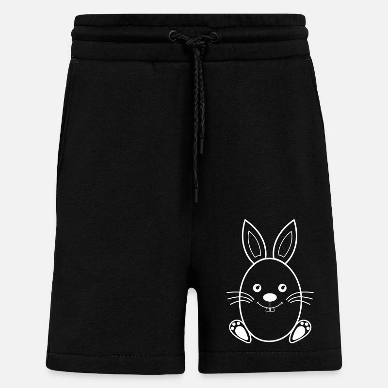 Lapin de Pâques - Short bio décontracté fabriqué en UE - SOLID BLACK