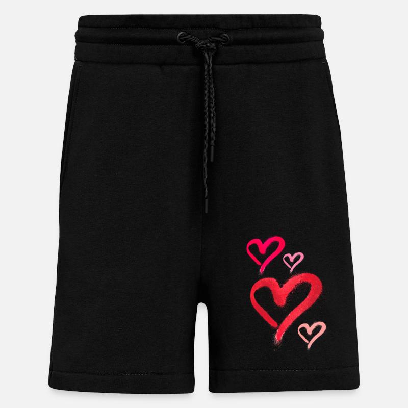 spray paint,spray,herzen,graffiti,rot,pink - Shorts - made by SPREAD - SOLID BLACK