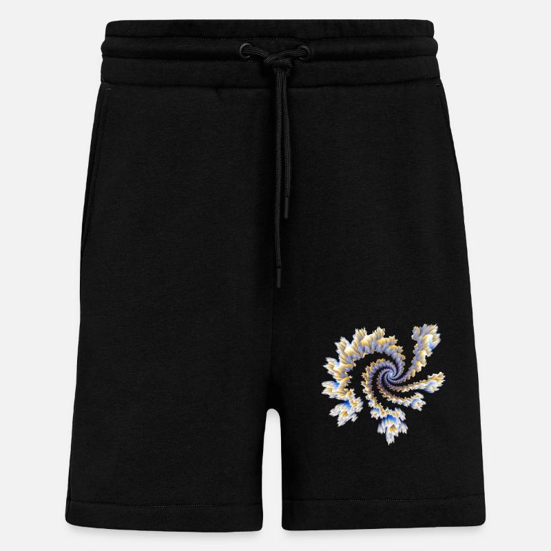 Fractale Explosion - Short bio décontracté fabriqué en UE - SOLID BLACK