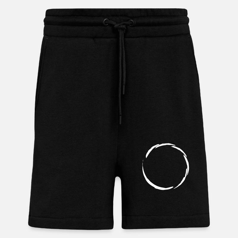 Cercle Symbole Blanc - Short bio décontracté fabriqué en UE - SOLID BLACK