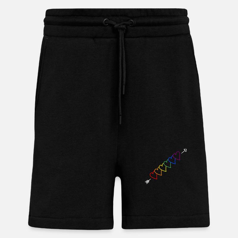 Flèche arc-en-ciel LGBT - Short bio décontracté fabriqué en UE - SOLID BLACK