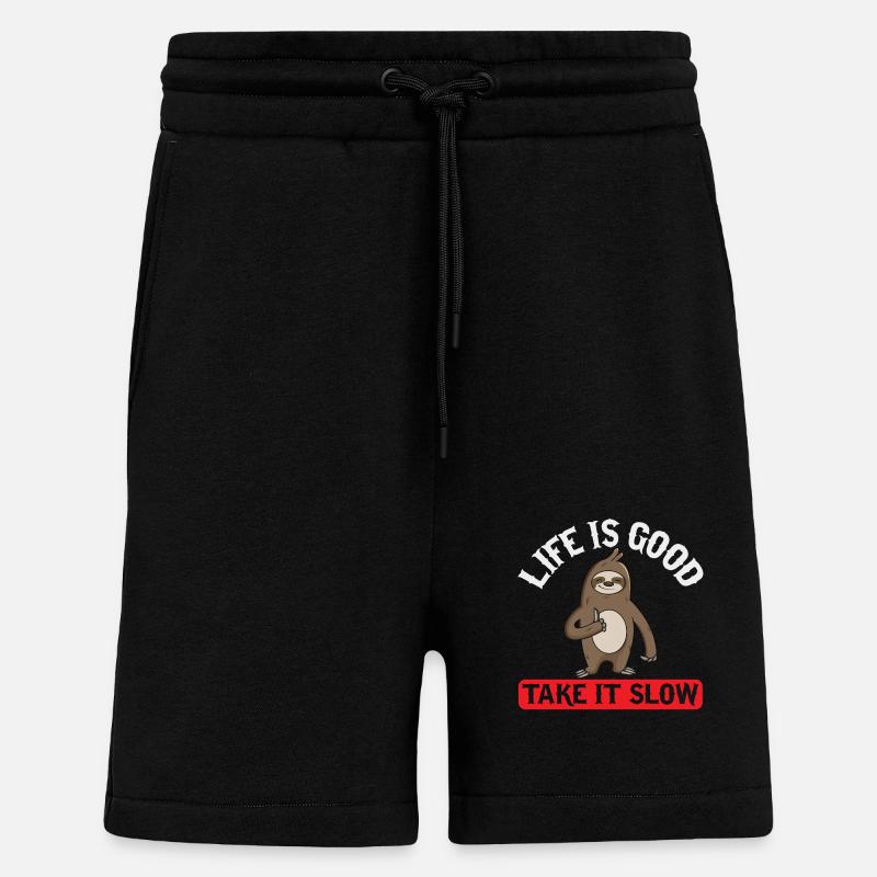 Take It Slow - Faultier - Shorts - made by SPREAD - SOLID BLACK