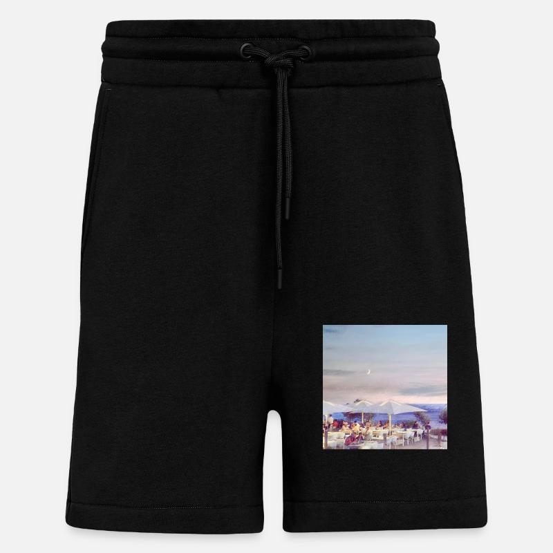 Bar de plage en Toscane - Short bio décontracté fabriqué en UE - SOLID BLACK