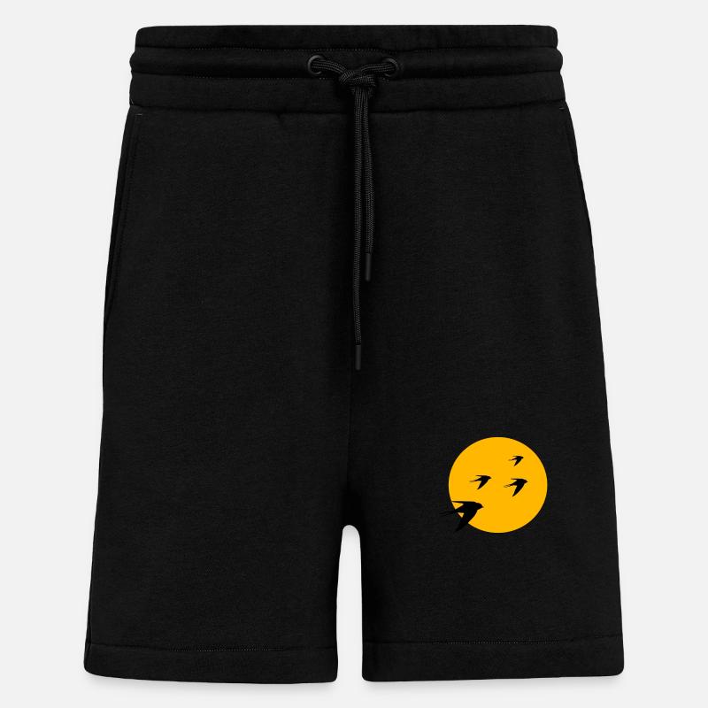 Oiseaux oiseau soleil - Short bio décontracté fabriqué en UE - SOLID BLACK