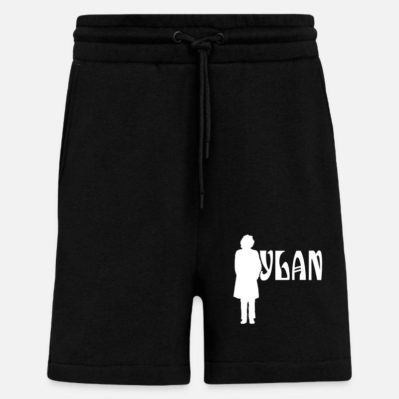 Silhouette White Bob Dylan - Short bio décontracté fabriqué en UE - SOLID BLACK