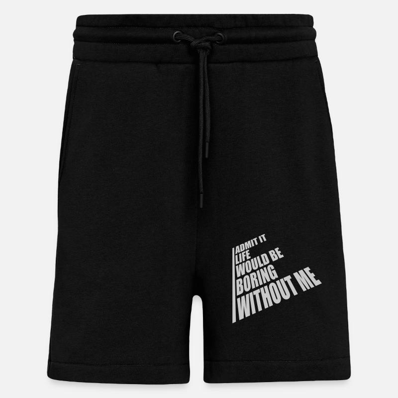vie ennuyeuse sans moi - Short bio décontracté fabriqué en UE - SOLID BLACK
