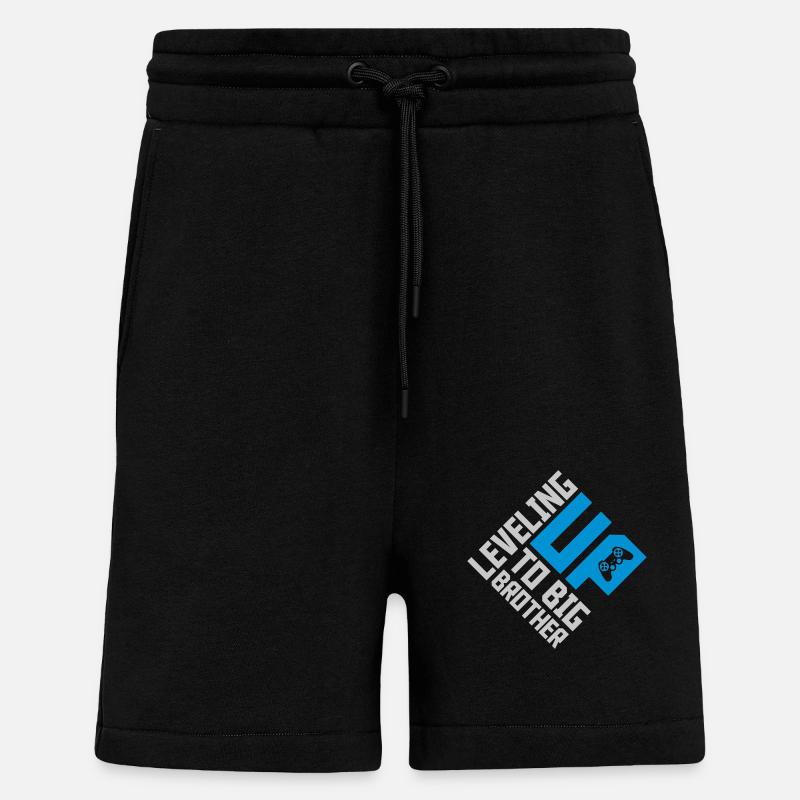 Leveling up big brother - Shorts - made by SPREAD - SOLID BLACK
