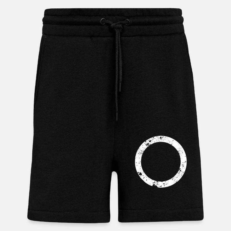 Dicker Ring - weiß / used Look - Shorts - made by SPREAD - SOLID BLACK