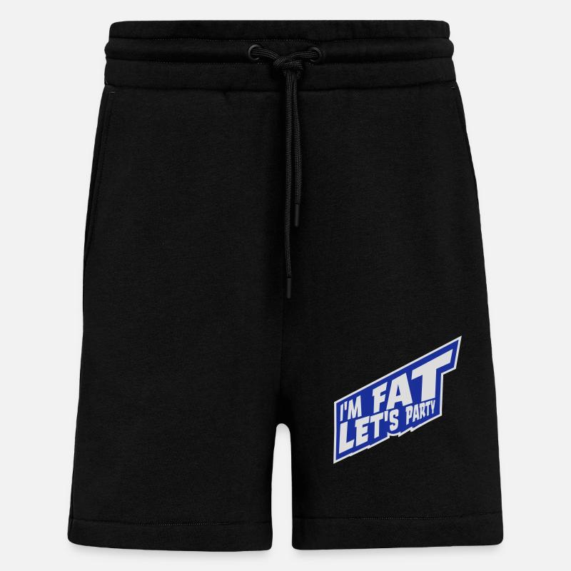 im fat lets party - Shorts - made by SPREAD - SOLID BLACK