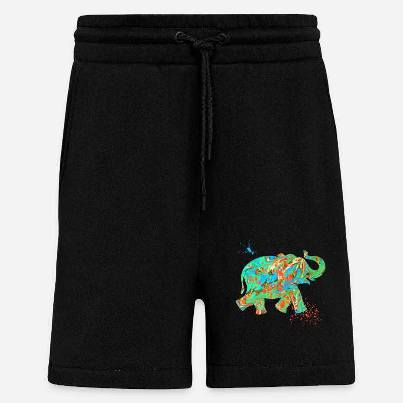 éléphant e 4 - Short bio décontracté fabriqué en UE - SOLID BLACK