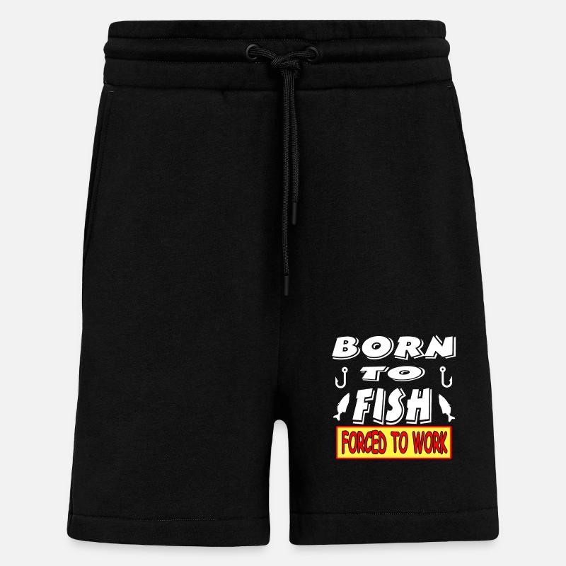 faire de la pêche - Short bio décontracté fabriqué en UE - SOLID BLACK