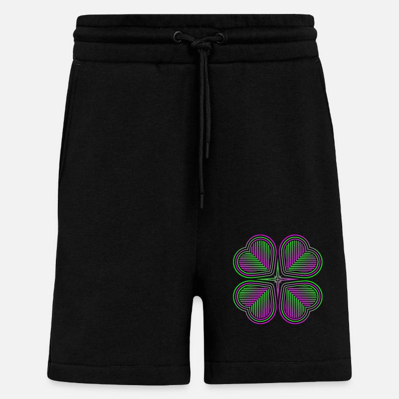 Vierblättriges Kleeblatt der Herzen - 2 - Shorts - made by SPREAD - SOLID BLACK