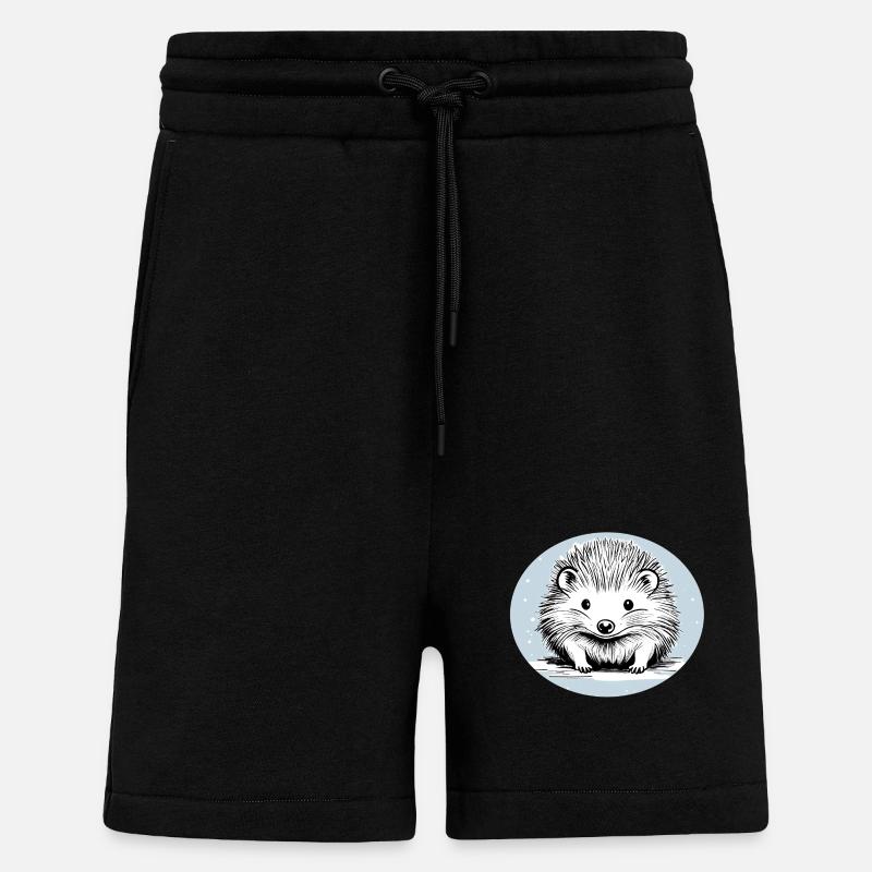 Hérisson Mignon - Short bio décontracté fabriqué en UE - SOLID BLACK