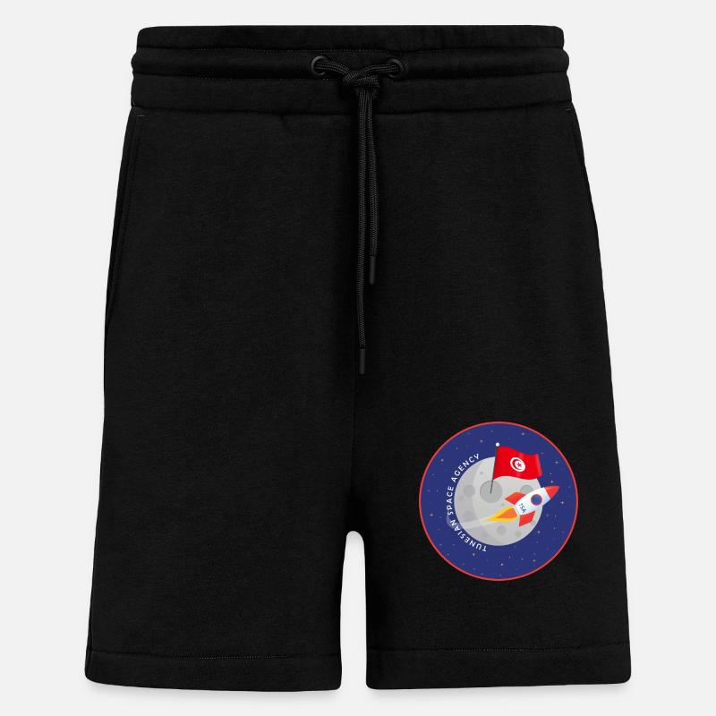 Agence spatiale tunisienne - Short bio décontracté fabriqué en UE - SOLID BLACK