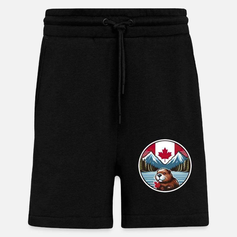Canada Bieber 2 - Short bio décontracté fabriqué en UE - SOLID BLACK