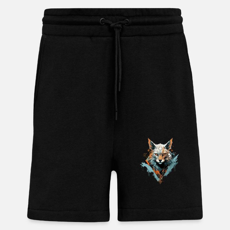 Le renard murmure l’élégance - Short bio décontracté fabriqué en UE - SOLID BLACK