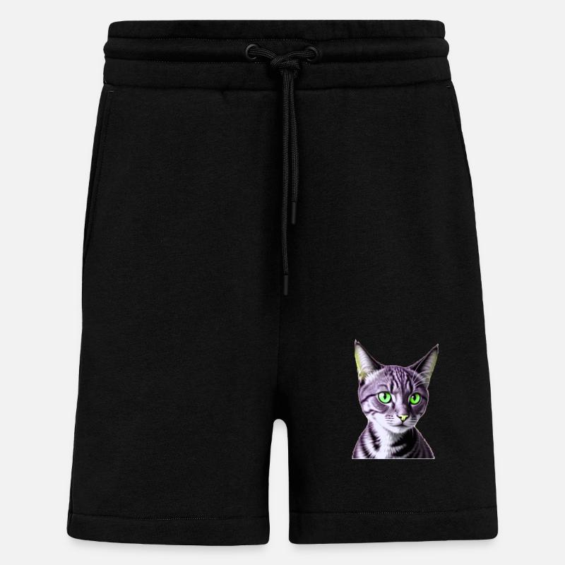 Grünäugige Katze - Shorts - made by SPREAD - SOLID BLACK