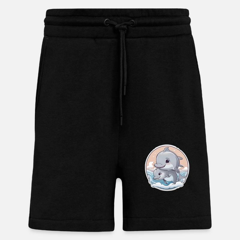 Design bebe dauphin - Short bio décontracté fabriqué en UE - SOLID BLACK