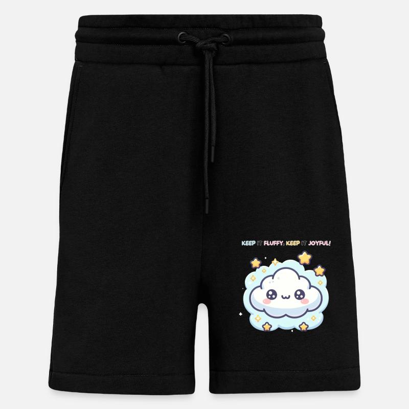 Keep it Fluffy Keep it Joyful ! - Shorts - made by SPREAD - SOLID BLACK