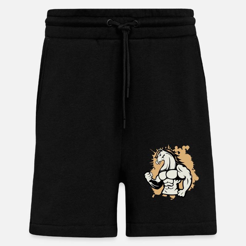 Cheval Fort - Short bio décontracté fabriqué en UE - SOLID BLACK
