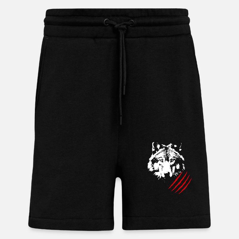 Tête de loup - Short bio décontracté fabriqué en UE - SOLID BLACK