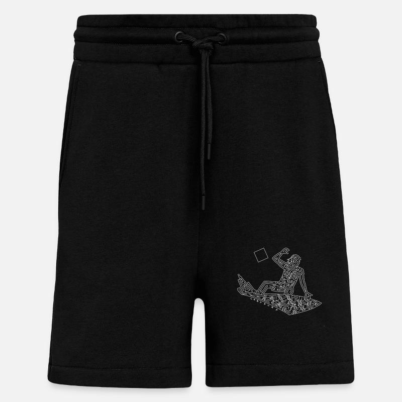 Labyrinthe Surfeur (version blanche) - Short bio décontracté fabriqué en UE - SOLID BLACK
