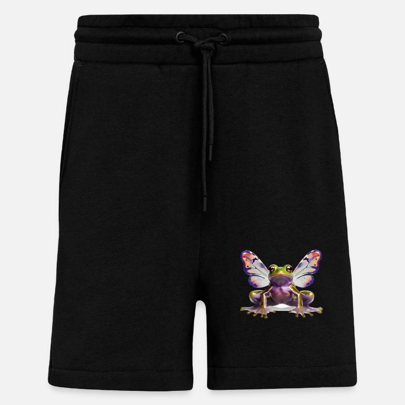 Psychedelic Goa Butterfly Frog - Shorts - made by SPREAD - SOLID BLACK