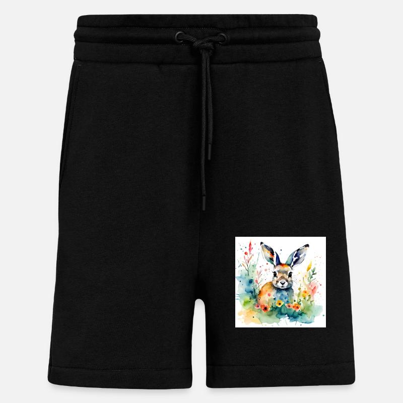 Couleur lapin - Short bio décontracté fabriqué en UE - SOLID BLACK