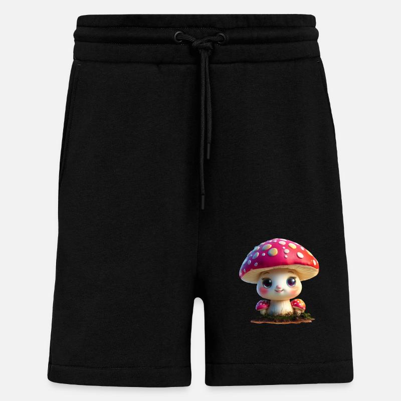 cute toadstool - Shorts - made by SPREAD - SOLID BLACK