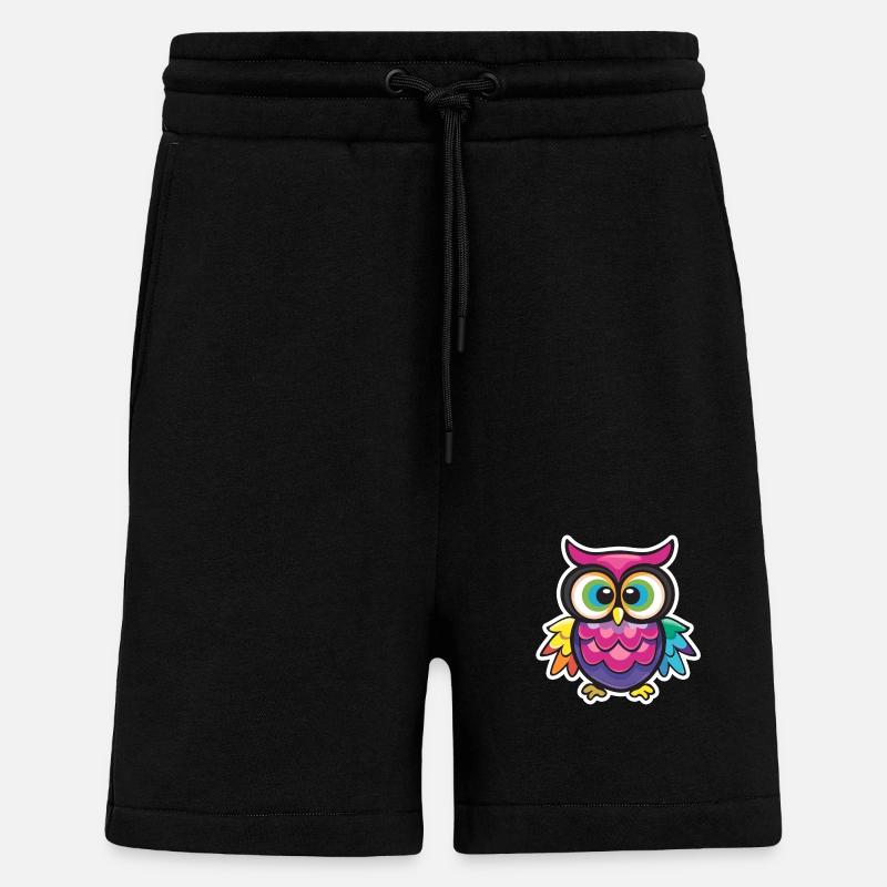 Niedliche Eule Kawaii Maskottchen - Shorts - made by SPREAD - SOLID BLACK