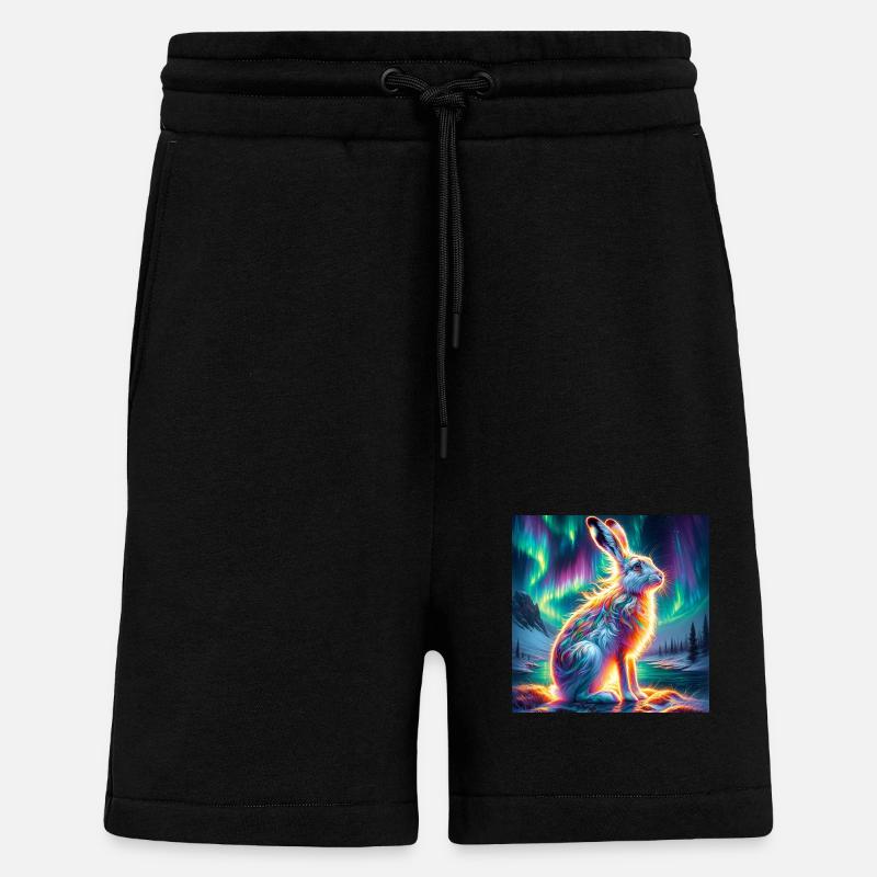 Schneehase Aurora Borealis - Shorts - made by SPREAD - SOLID BLACK