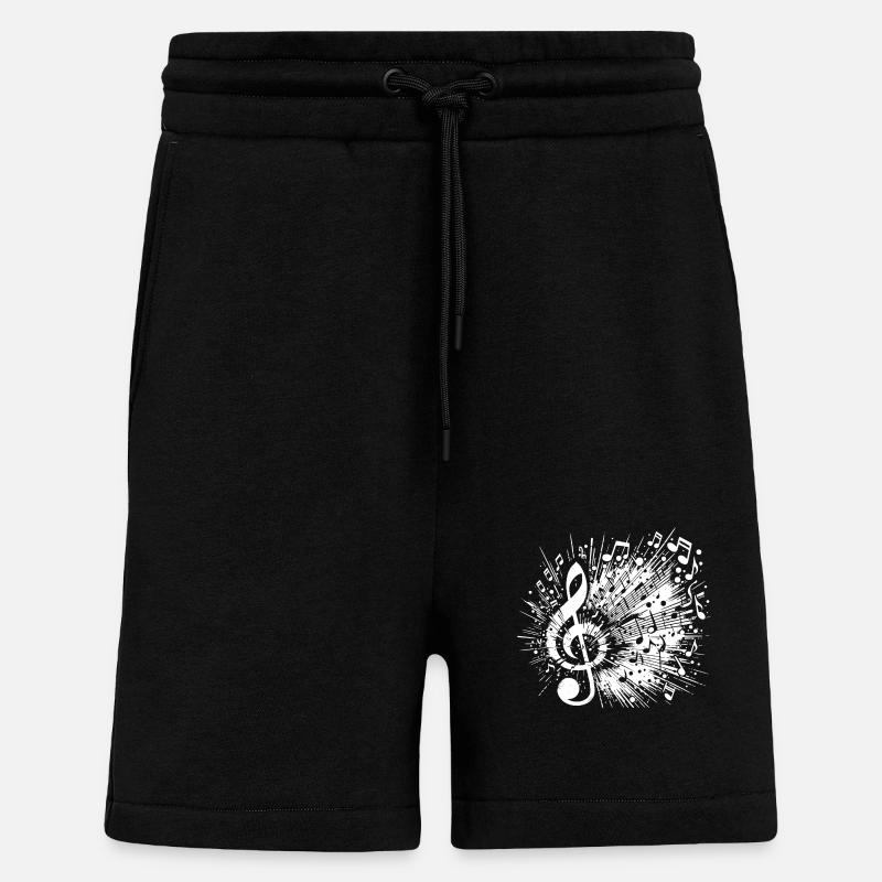 Exploding Music Clef Scale - Shorts - made by SPREAD - SOLID BLACK