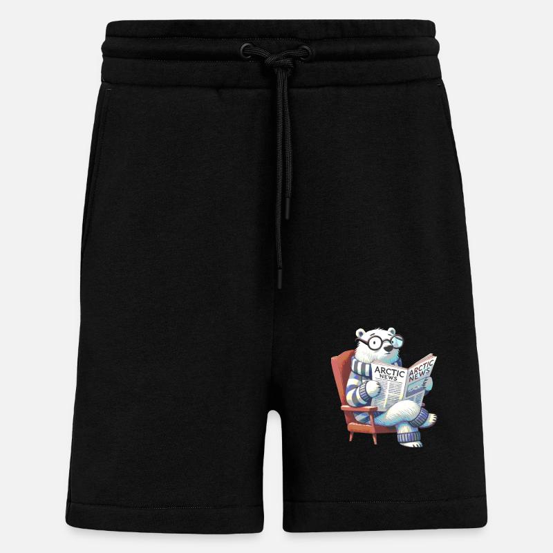 Eisbär liest Zeitung - Shorts - made by SPREAD - SOLID BLACK