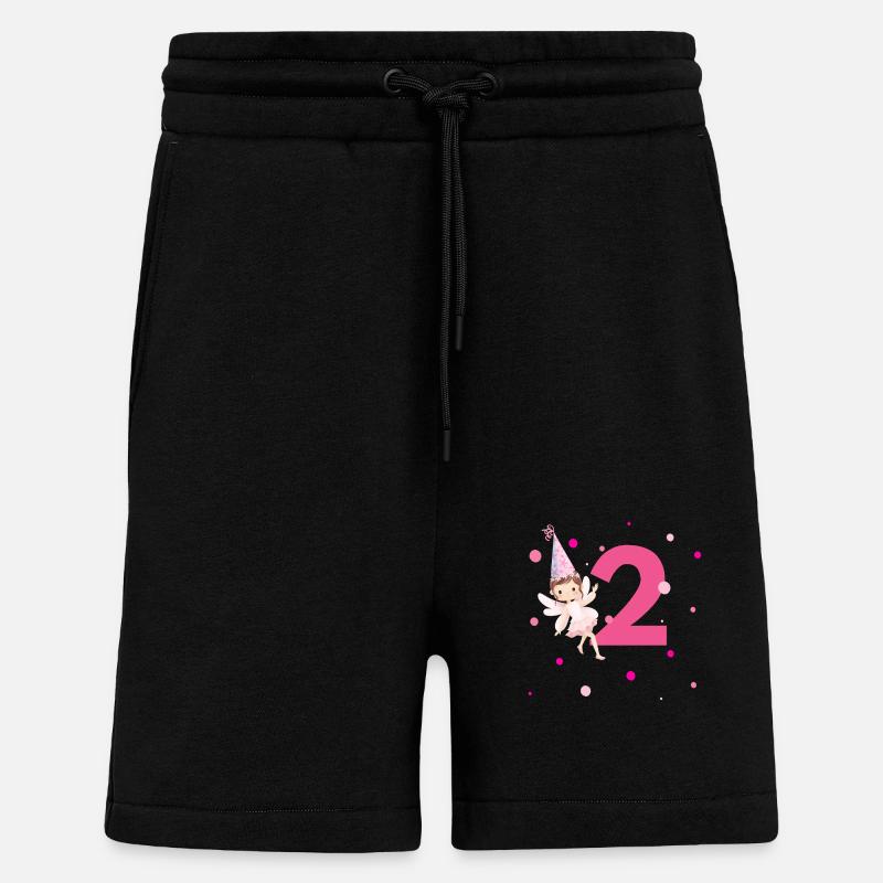 2e anniversaire fée rose - Short bio décontracté fabriqué en UE - SOLID BLACK