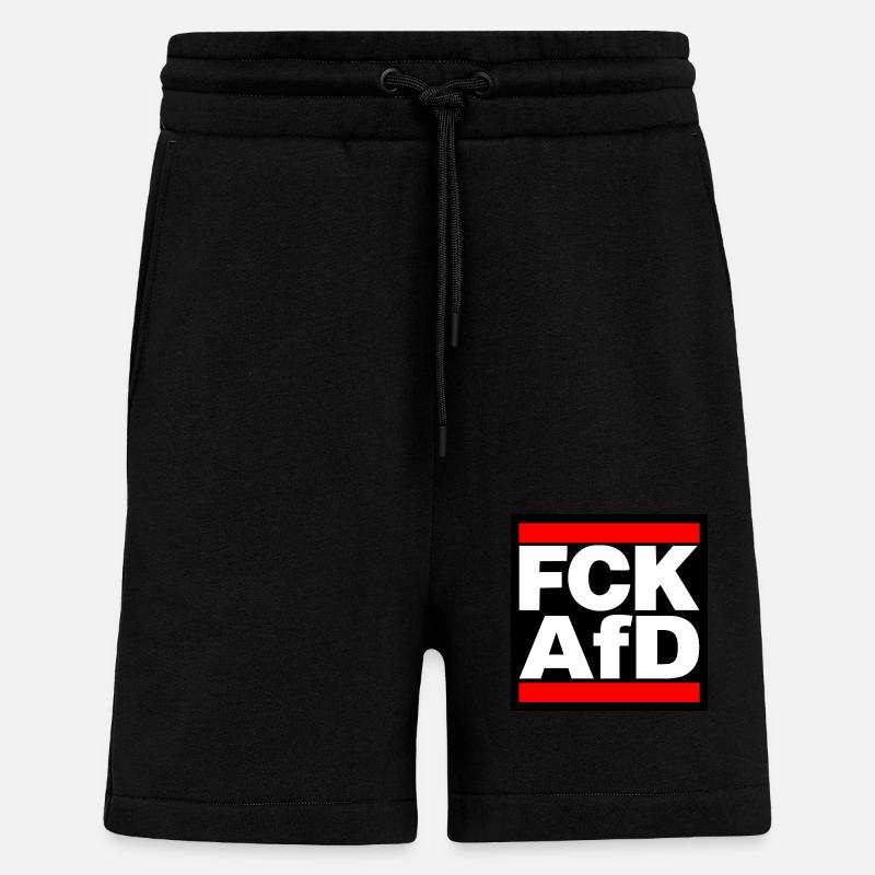 FCK AfD! red - Shorts - made by SPREAD - SOLID BLACK